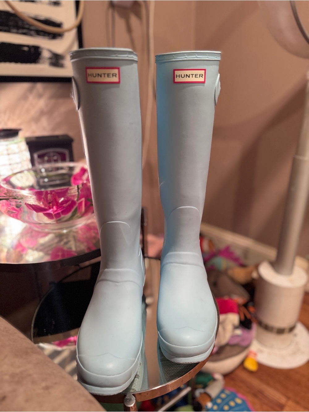 Hunter Light Blue Tall Women's Rain Boots size 11US